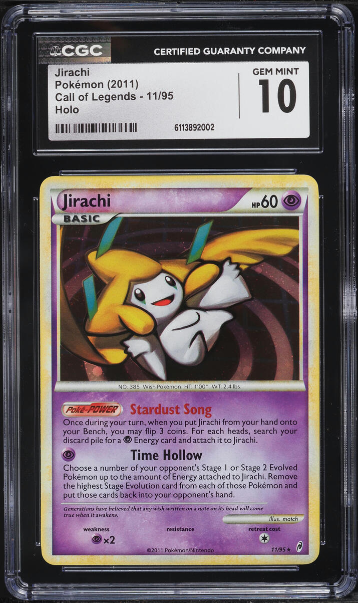 2011 Pokemon Call Of Legends Holo Jirachi #11 CGC 10 GEM MINT