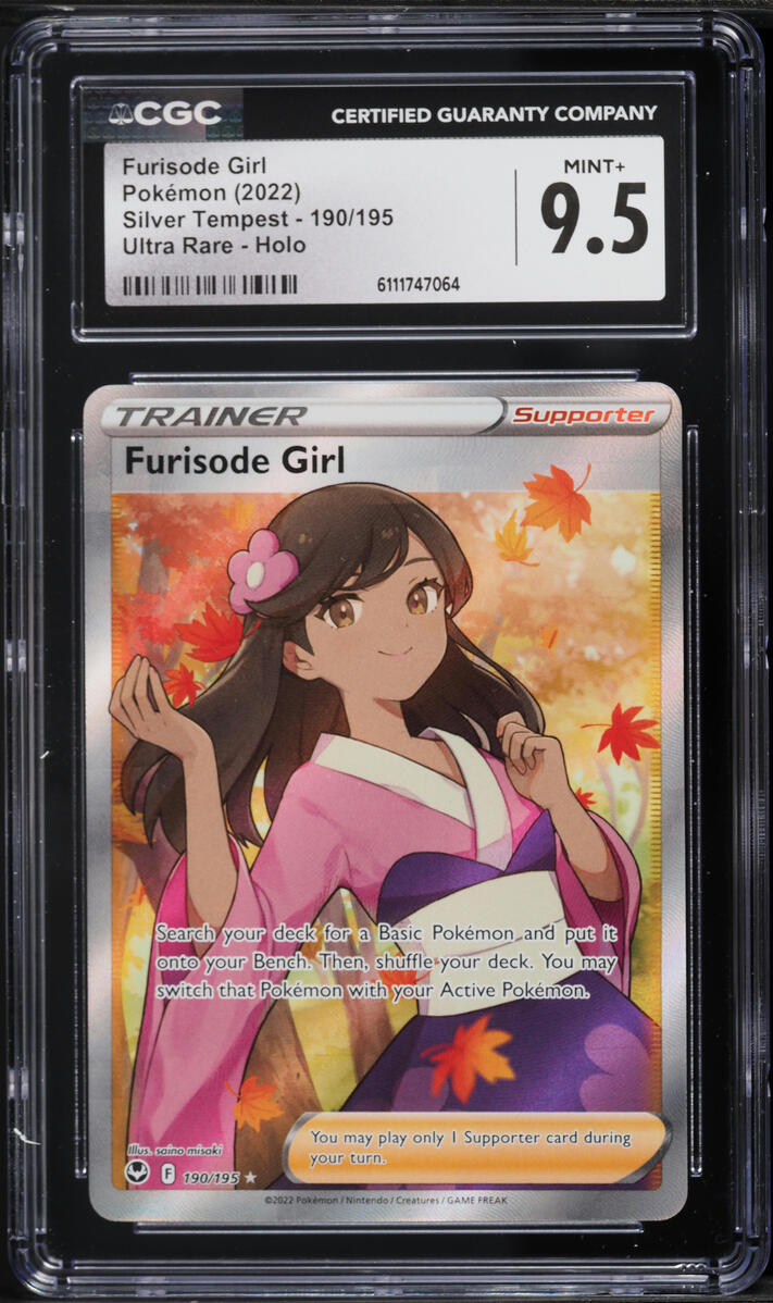 2022 Pokemon Sword & Shield Silver Tempest Full Art Furisode Girl #190 CGC 9.5 MINT+