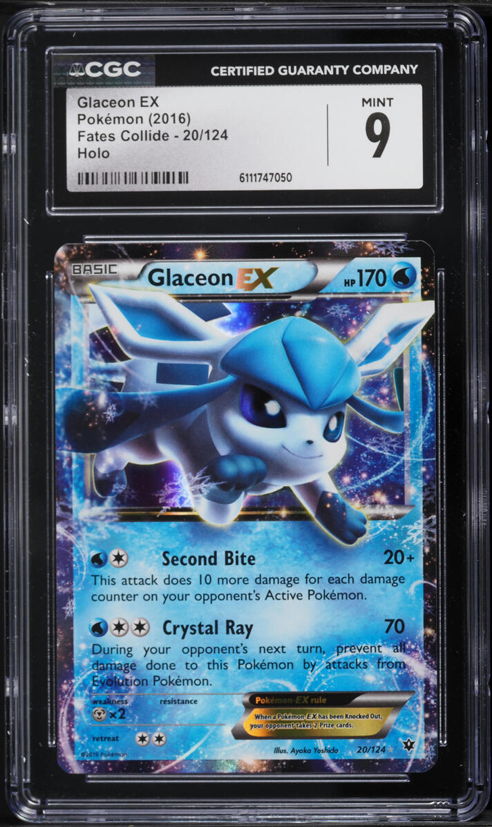 2016 Pokemon XY Fates Collide Holo Glaceon EX #20 CGC 9 MINT