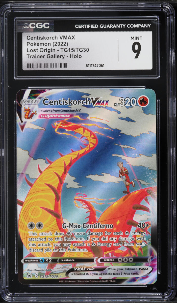 2022 Pokemon Sword & Shield Lost Origin CHR Centiskorch VMAX #TG15 CGC 9 MINT
