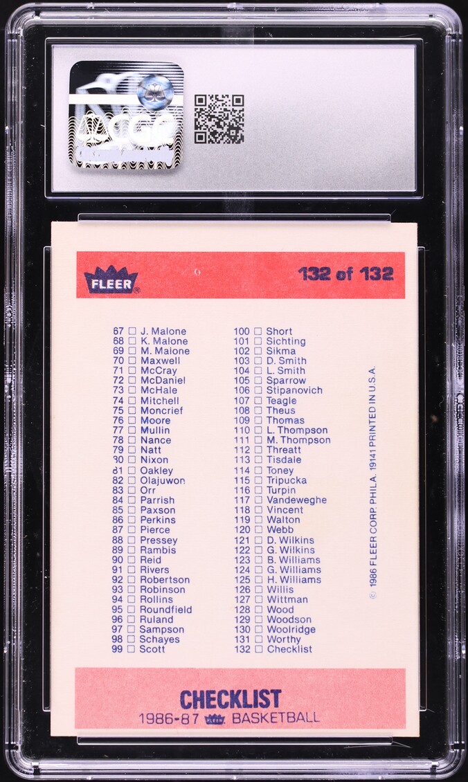 1986 Fleer Basketball Checklist #132 CGC 6 EXMT