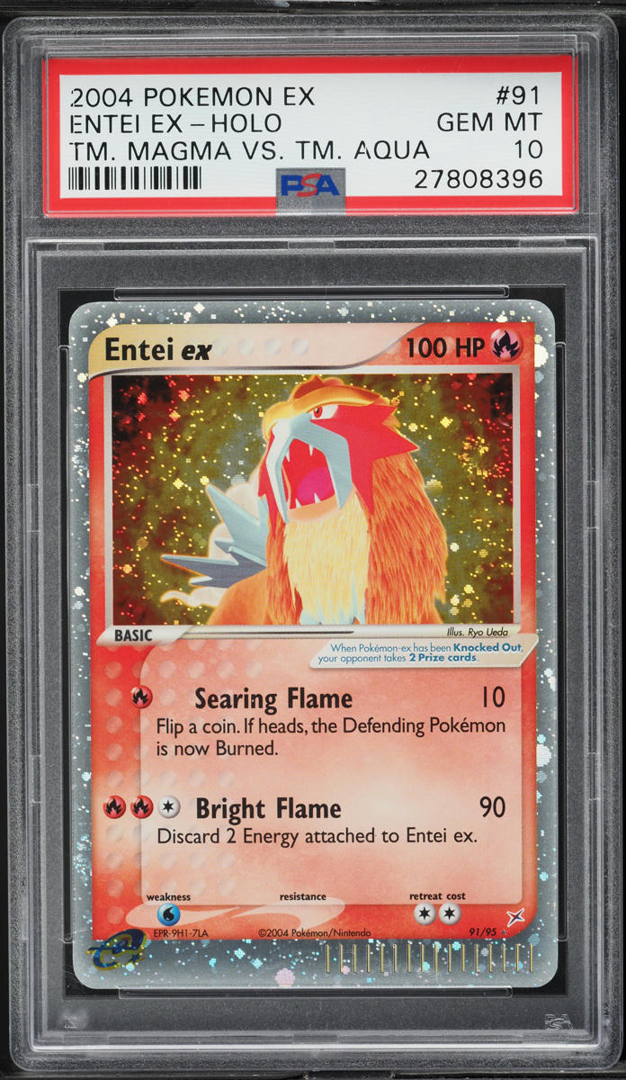 2004 Pokemon EX Team Magma Vs Team Aqua Holo Entei ex #91 PSA 10 GEM MINT