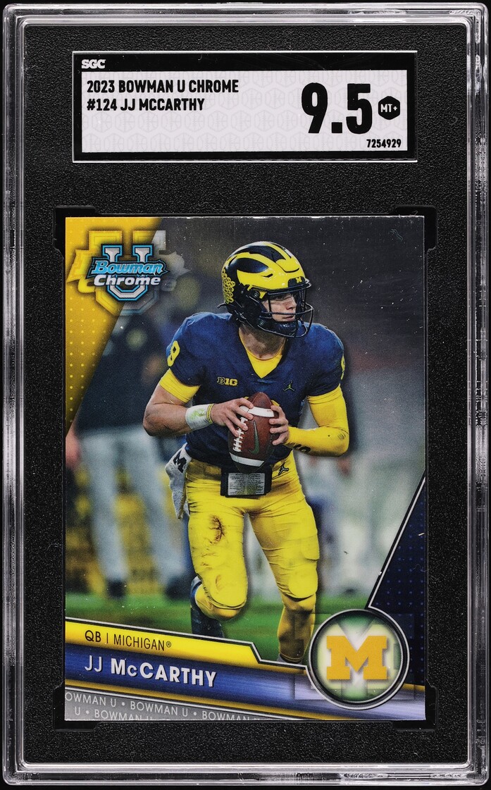 2023 Bowman Chrome University J.J. McCarthy ROOKIE #124 SGC 9.5 MINT+