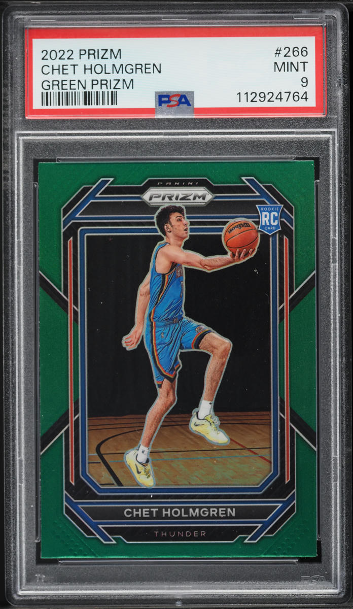 2022 Panini Prizm Green Chet Holmgren ROOKIE #266 PSA 9 MINT