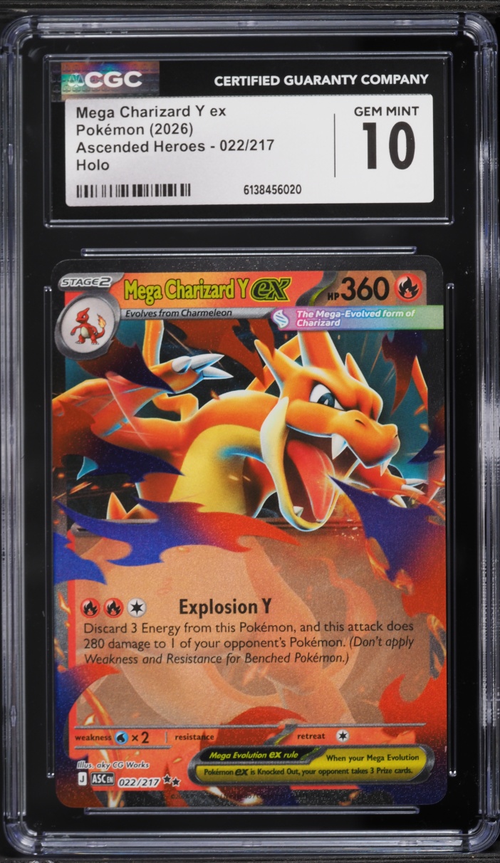 2026 Pokemon Mega Evolution Ascended Heroes Holo Mega Charizard Y EX #22 CGC 10 GEM MINT