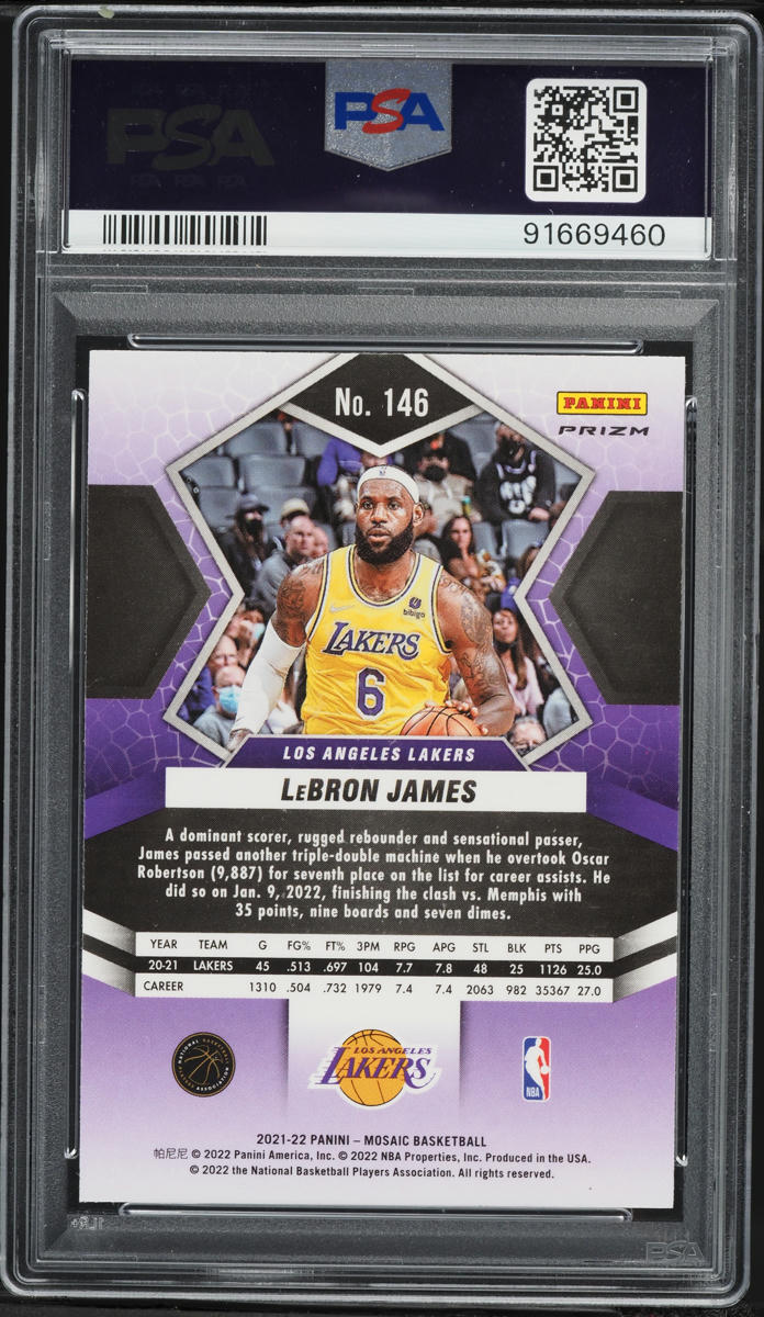 2021 Panini Mosaic LeBron James #146 PSA 10 GEM MINT