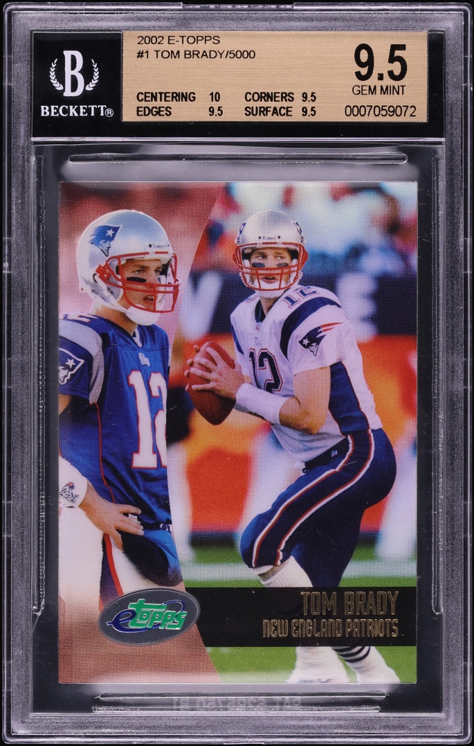 2002 eTopps Football Tom Brady #1 BGS 9.5 GEM MINT