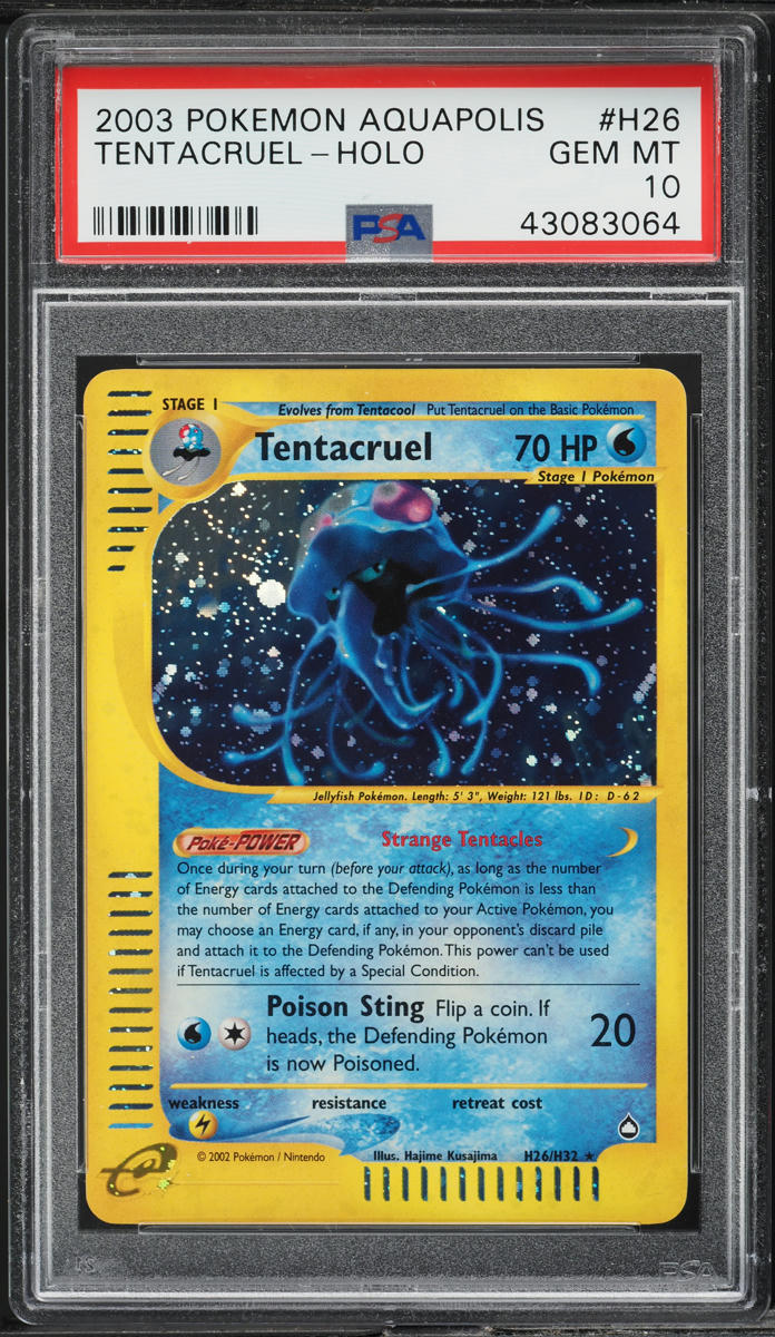 2003 Pokemon Aquapolis Holo Tentacruel #H26 PSA 10 GEM MINT
