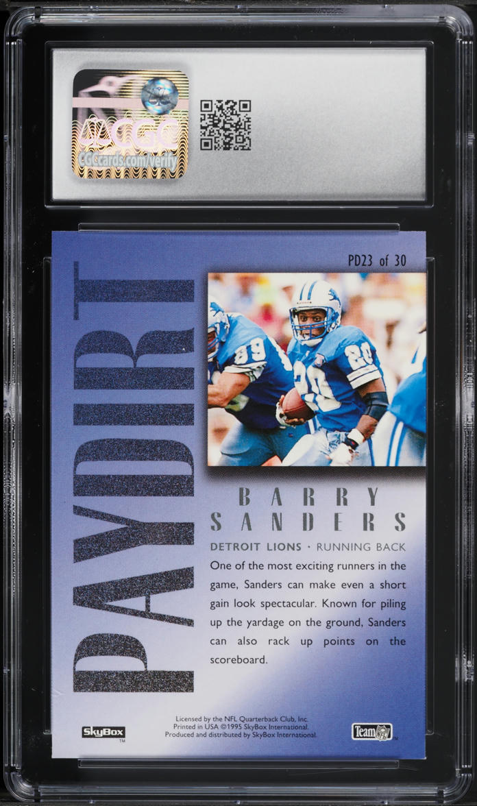 1995 Skybox Premium Paydirt Gold Barry Sanders #PD23 CGC 9 MINT