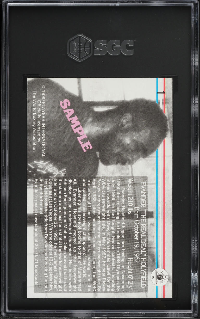 1991 Ringlords Sample Evander Holyfield #1 SGC 9 MINT