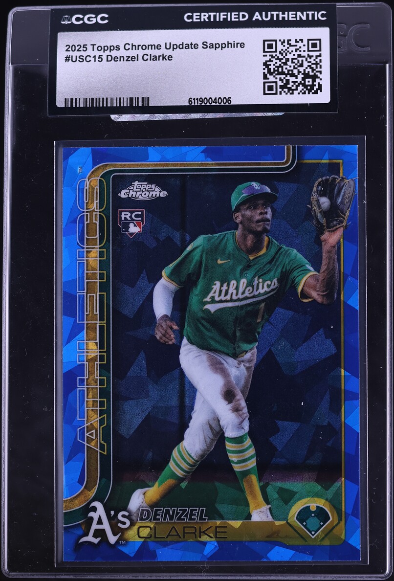 2025 Topps Chrome Update Sapphire Denzel Clarke ROOKIE #USC15 CGC AUTH ...