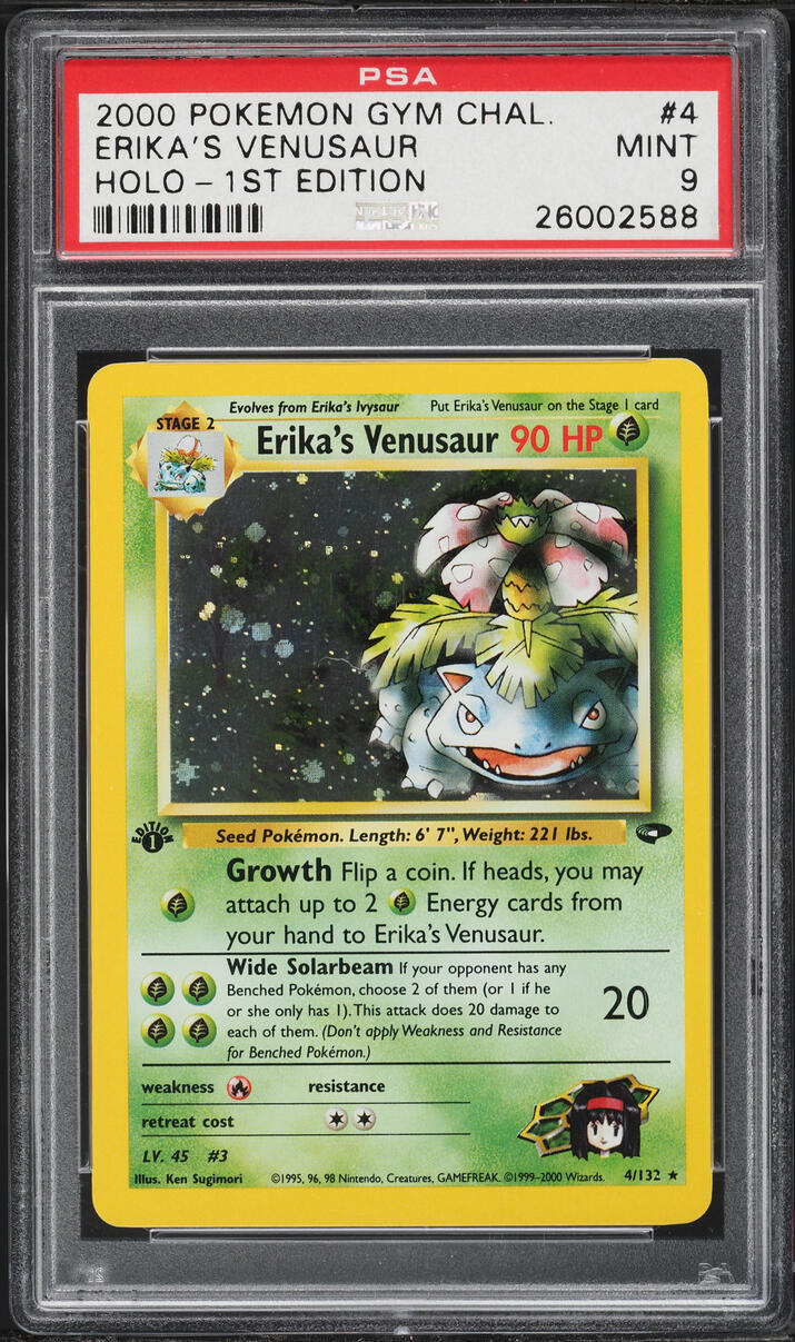 2000 Pokemon Gym Challenge 1st Edition Holo Erika's Venusaur #4 PSA 9 MINT