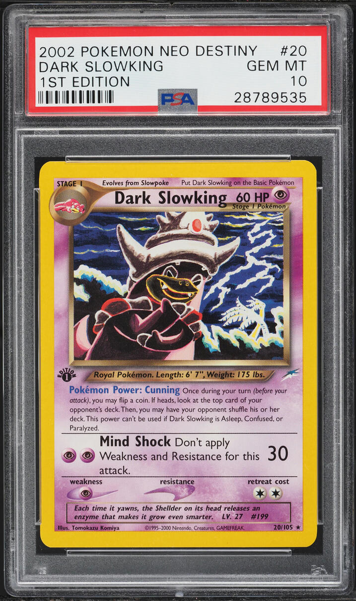 2002 Pokemon Neo Destiny 1st Edition Dark Slowking #20 PSA 10 GEM MINT