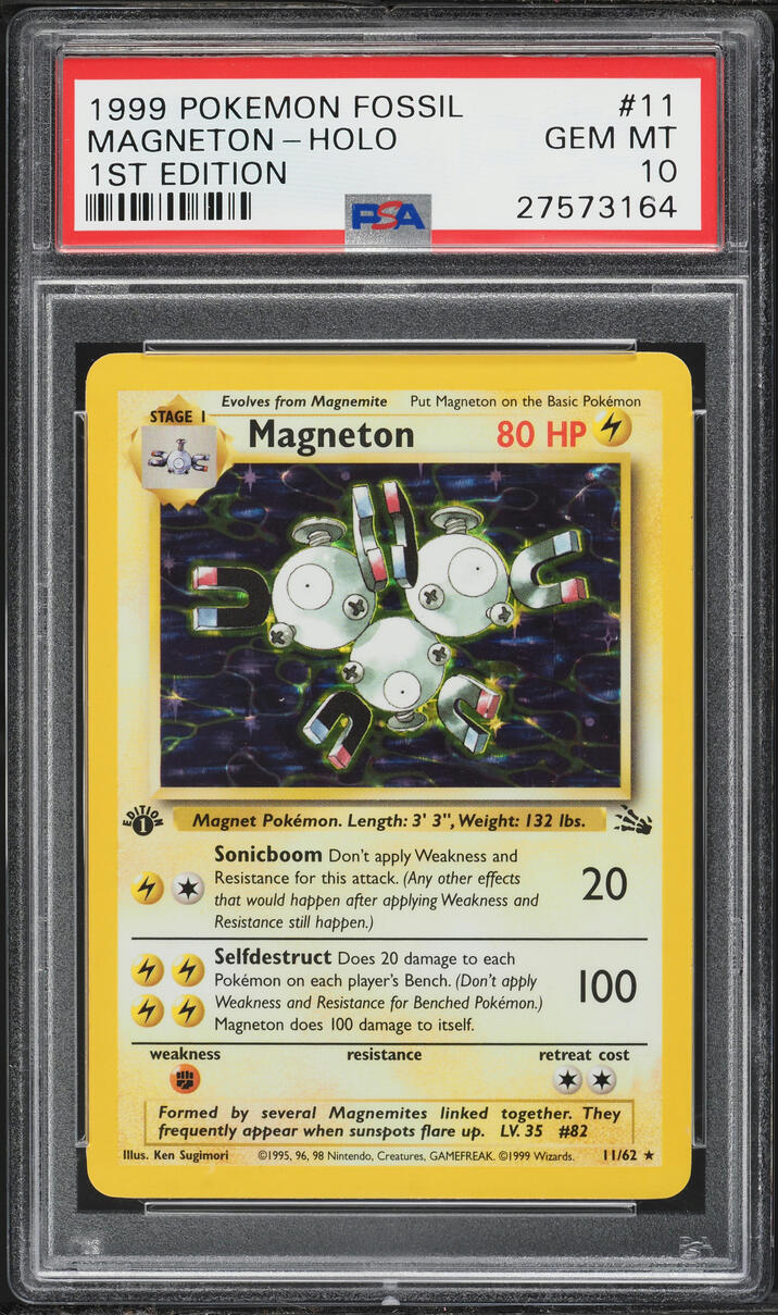 1999 Pokemon Fossil 1st Edition Holo Magneton #11 PSA 10 GEM MINT