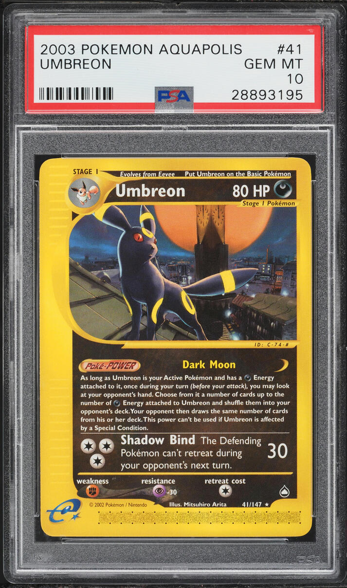 2003 Pokemon Aquapolis Umbreon #41 PSA 10 GEM MINT
