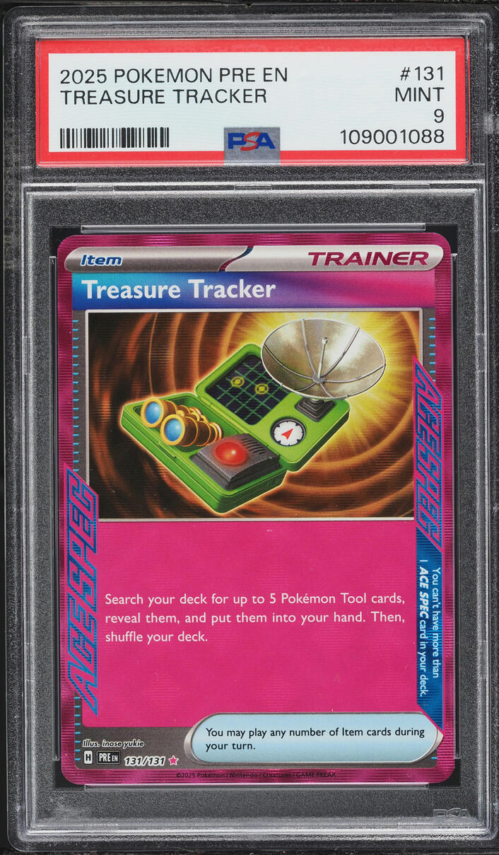 2025 Pokemon SV Prismatic Evolutions Ace Spec Treasure Tracker #131 PSA 9 MINT