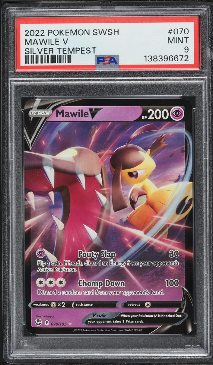 2022 Pokemon Sword & Shield Silver Tempest Mawile V #70 PSA 9 MINT