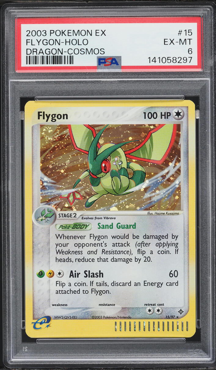 2003 Pokemon EX Dragon Cosmos Holo Flygon #15 PSA 6 EXMT