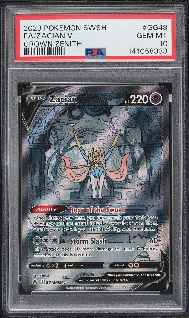 2023 Pokemon Sword & Shield Crown Zenith Alt Art Zacian V #GG48 PSA 10 GEM MINT