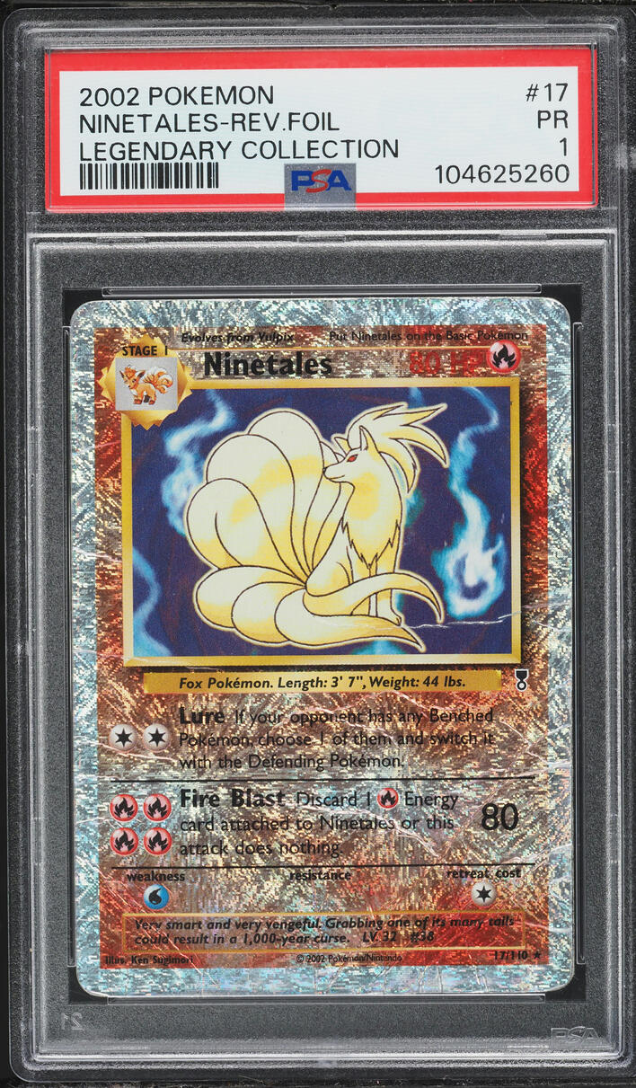 2002 Pokemon Legendary Collection Reverse Holo Ninetales #17 PSA 1 PR