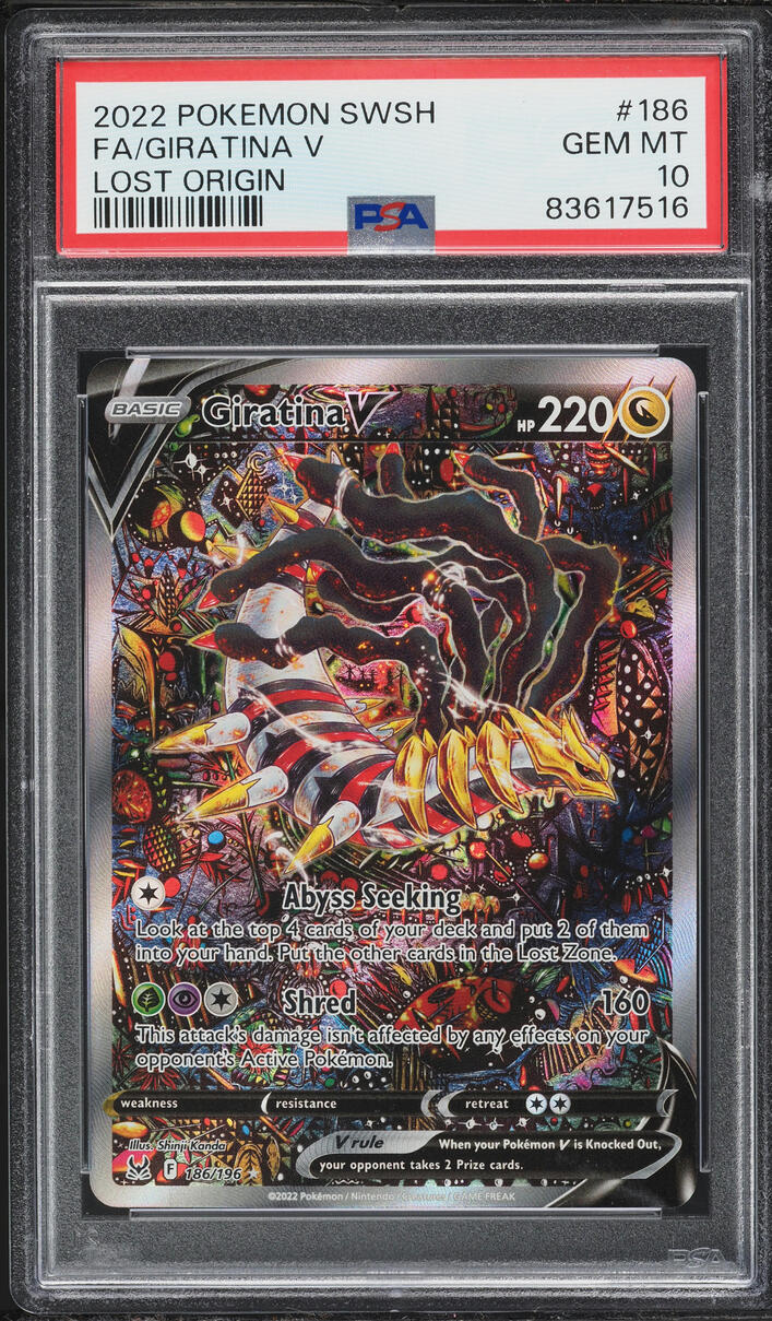 2022 Pokemon Sword & Shield Lost Origin Alt Art Giratina V #186 PSA 10 GEM MINT