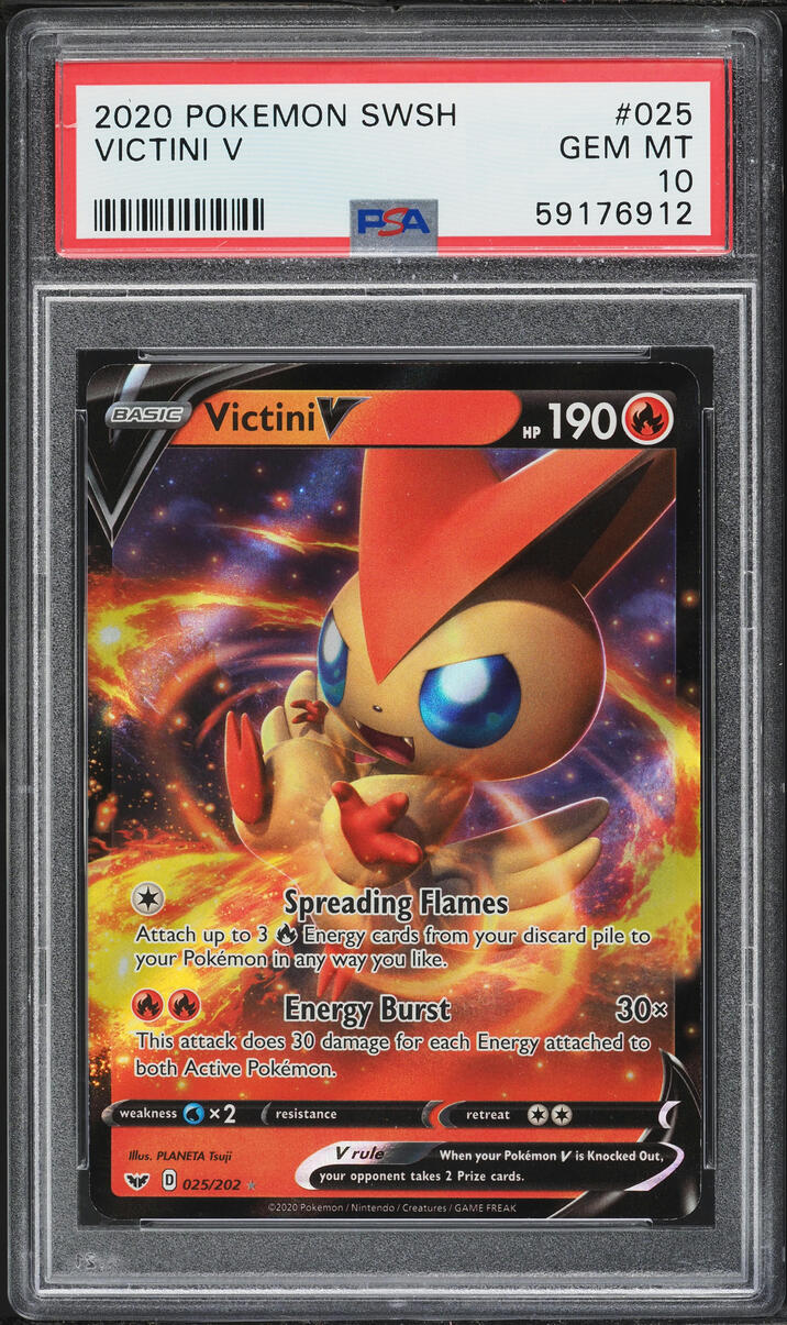 2020 Pokemon Sword & Shield Alt Art Victini V #25 PSA 10 GEM MINT