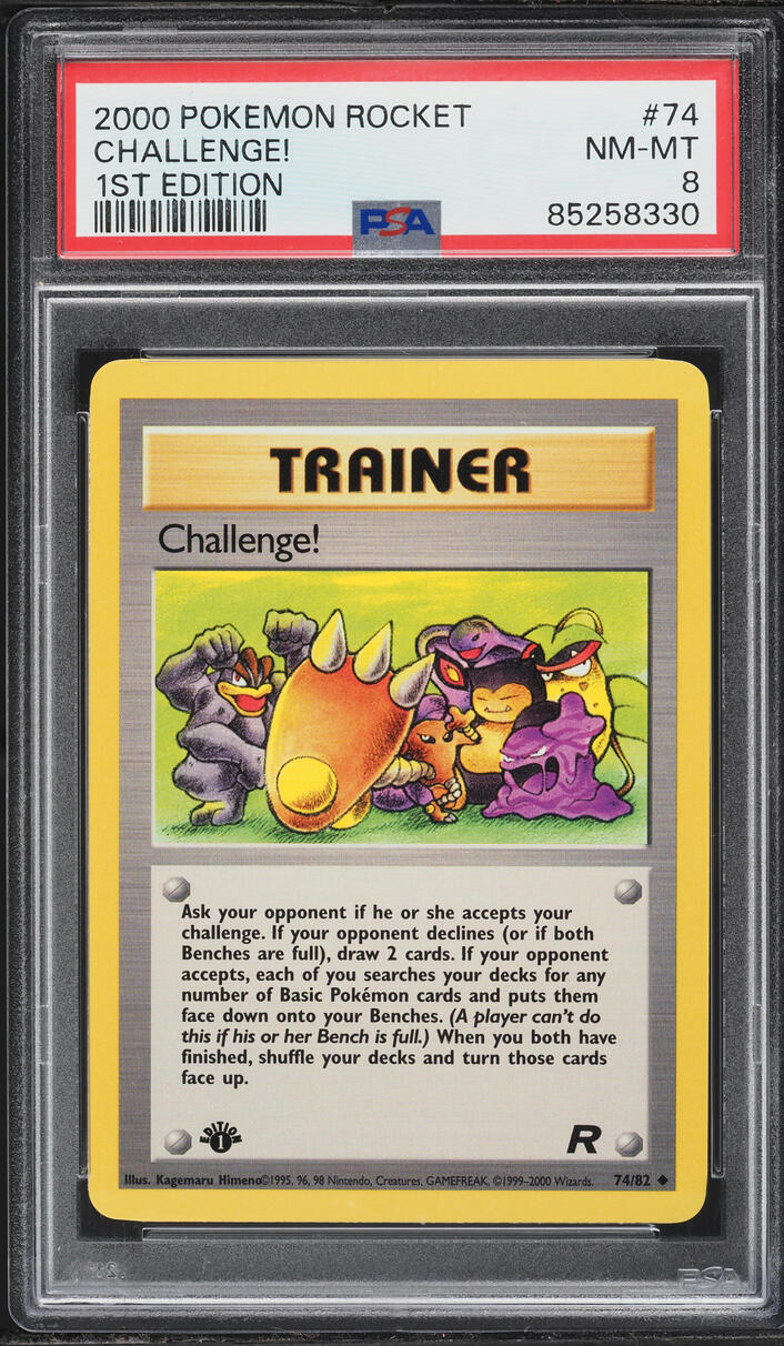2000 Pokemon Team Rocket 1st Edition Challenge! #74 PSA 8 NM-MT