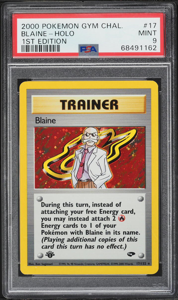 2000 Pokemon Gym Challenge 1st Edition Holo Blaine #17 PSA 9 MINT