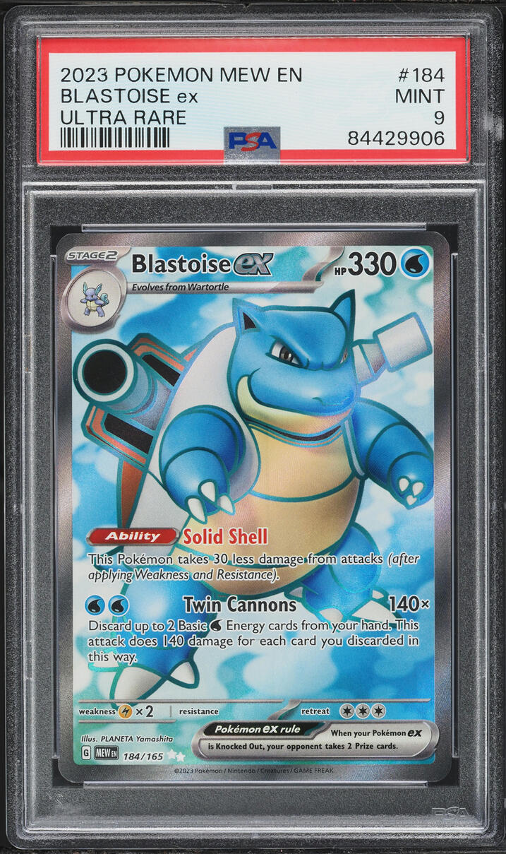 2023 Pokemon Scarlet & Violet 151 Full Art Blastoise Ex #184 PSA 9 MINT