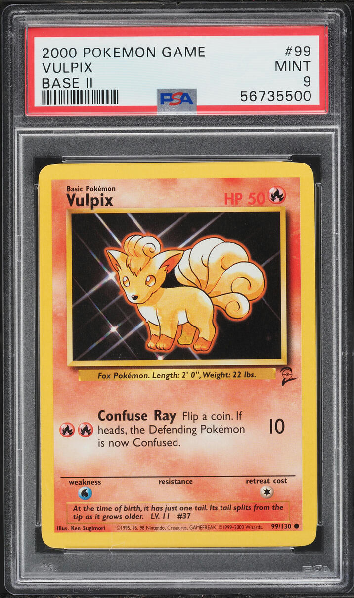 2000 Pokemon Base Set 2 Vulpix #99 PSA 9 MINT