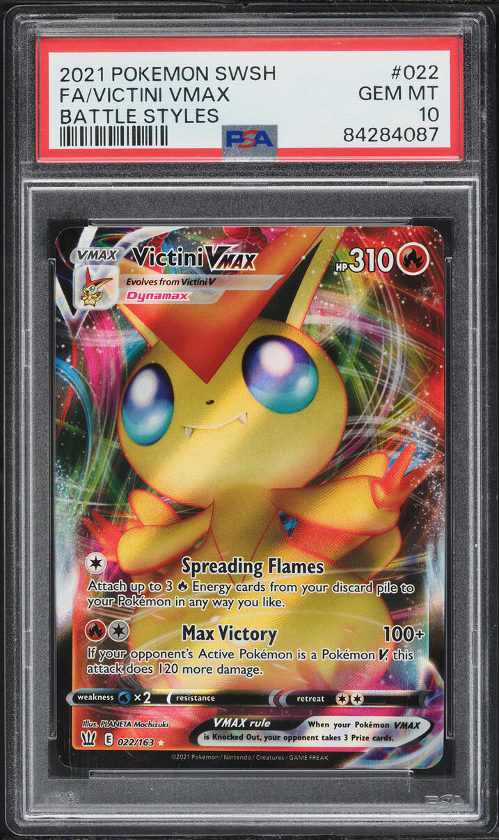 2021 Pokemon Sword & Shield Battle Styles Alt Art Victini VMAX #22 PSA 10 GEM MINT