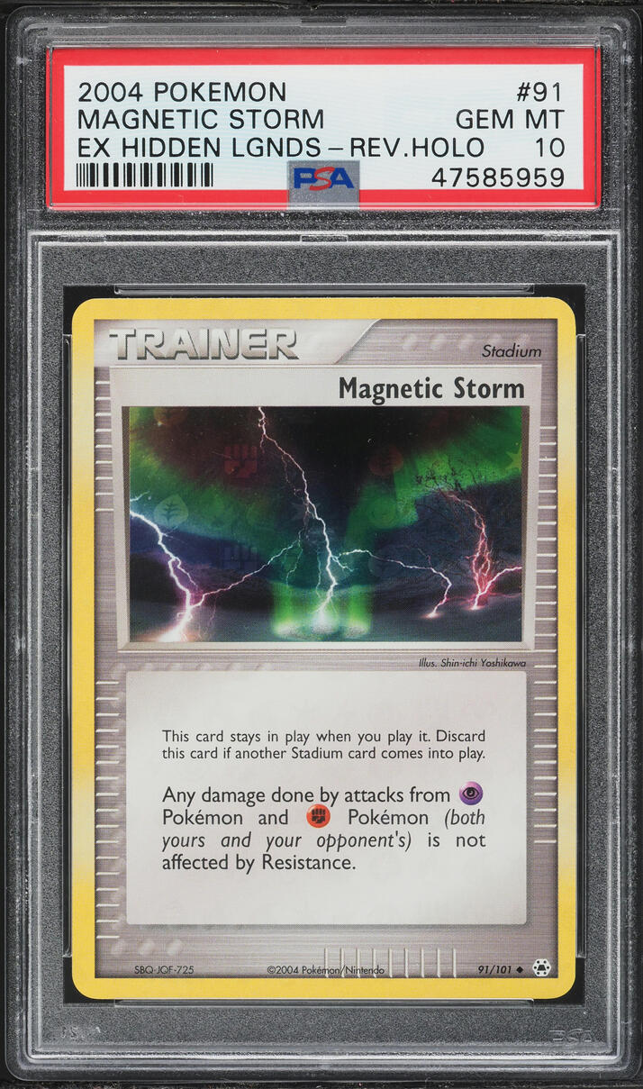 2004 Pokemon EX Hidden Legends Reverse Holo Magnetic Storm #91 PSA 10 GEM MINT