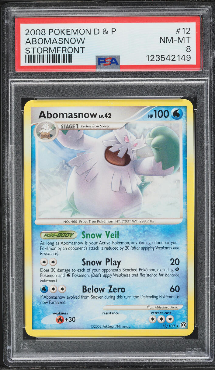 2008 Pokemon Diamond & Pearl Stormfront Abomasnow #12 PSA 8 NM-MT