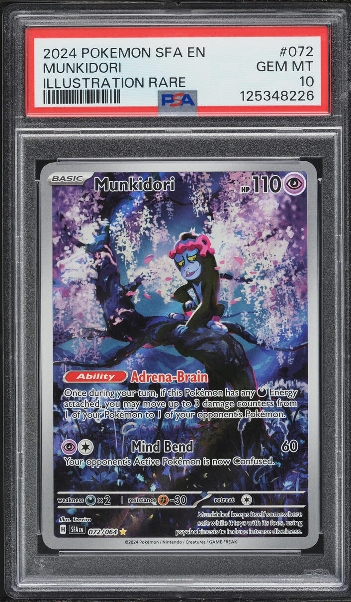 2024 Pokemon Scarlet & Violet Shrouded Fable IR Munkidori #72 PSA 10 GEM MINT