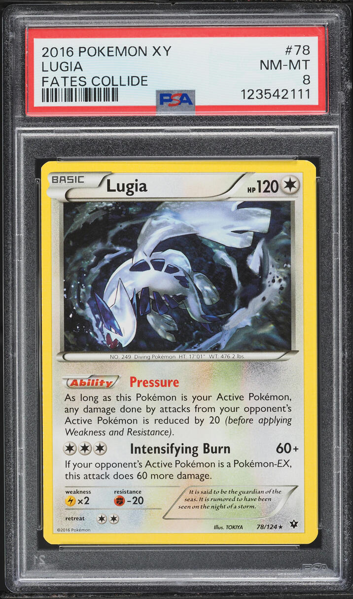 2016 Pokemon XY Fates Collide Lugia #78 PSA 8 NM-MT