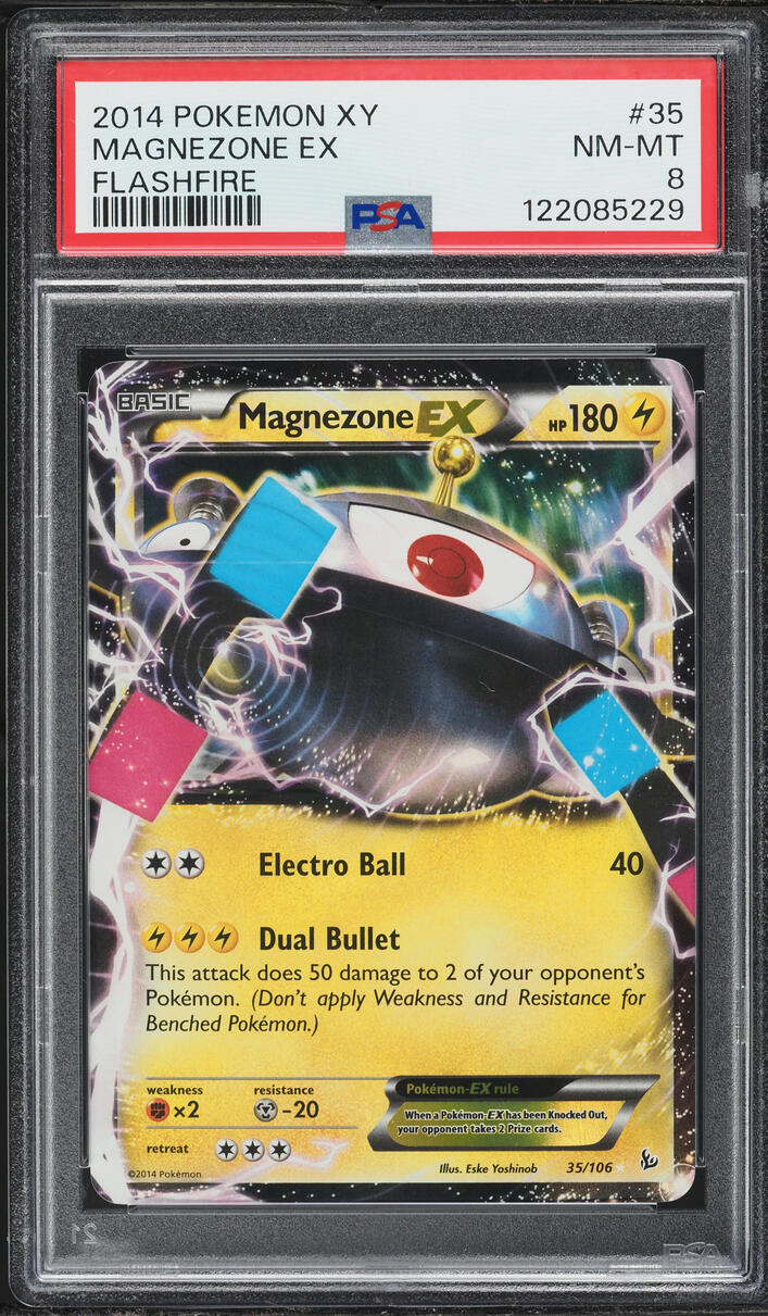 2014 Pokemon XY Flashfire Magnezone EX #35 PSA 8 NM-MT