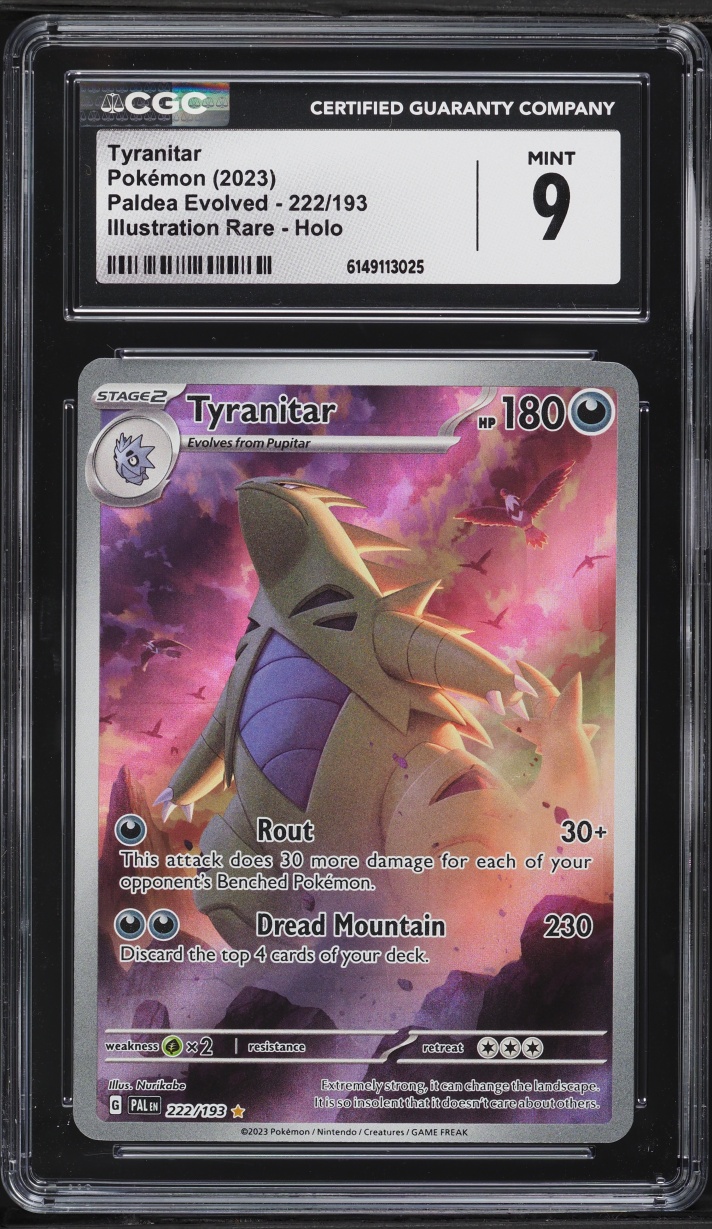 2023 Pokemon Scarlet & Violet Paldea Evolved IR Tyranitar #222 CGC 9 MINT