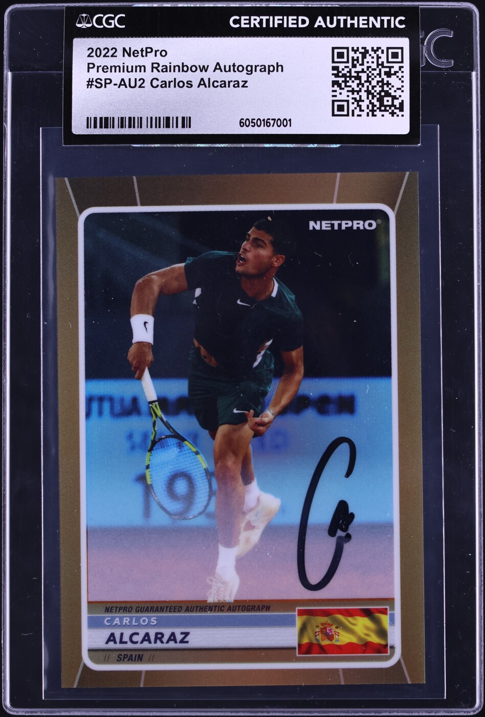 2022 Netpro Premium Rainbow Carlos Alcaraz AUTO /250 #SP-AU2 CGC AUTH