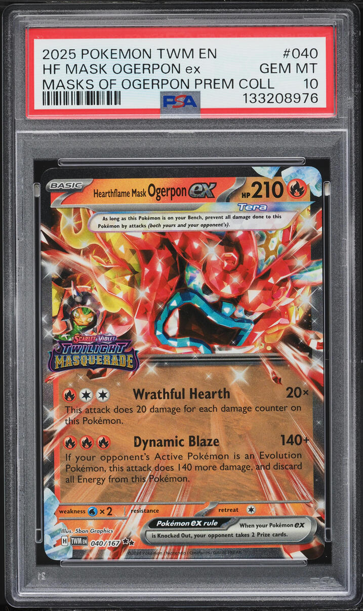 2025 Pokemon Scarlet & Violet Twilight Hearthflame Mask Ogerpon EX #40 PSA 10 GEM MINT