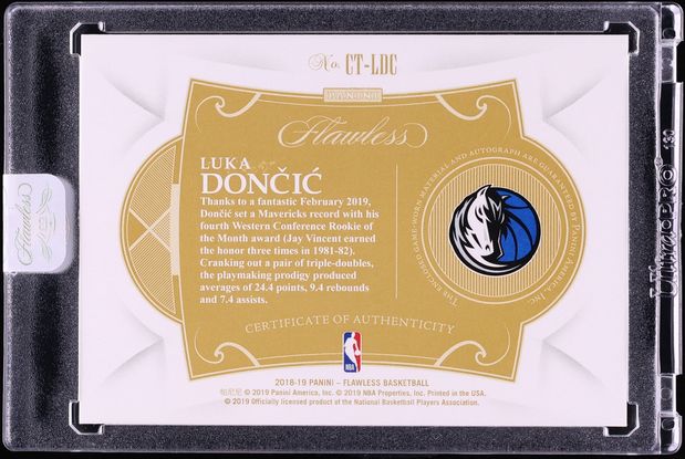 2018 Panini Flawless Championship Tags Luka Doncic ROOKIE TAG PATCH AUTO 2/2 #CT-LDC
