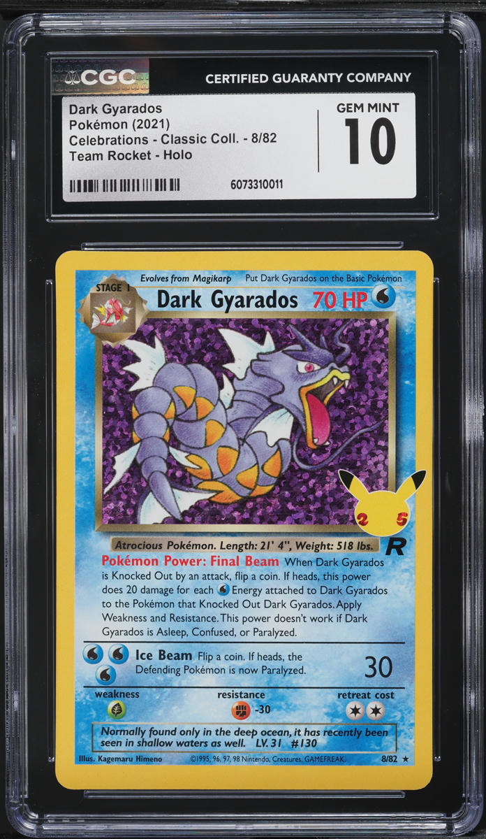 2021 Pokemon SWSH Celebrations Classic Holo Dark Gyarados #8 CGC 10 GEM MINT