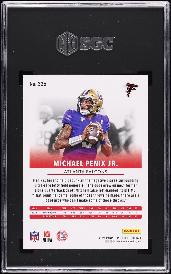 2024 Panini Prestige Michael Penix Jr. ROOKIE #335 SGC 10 GEM MINT