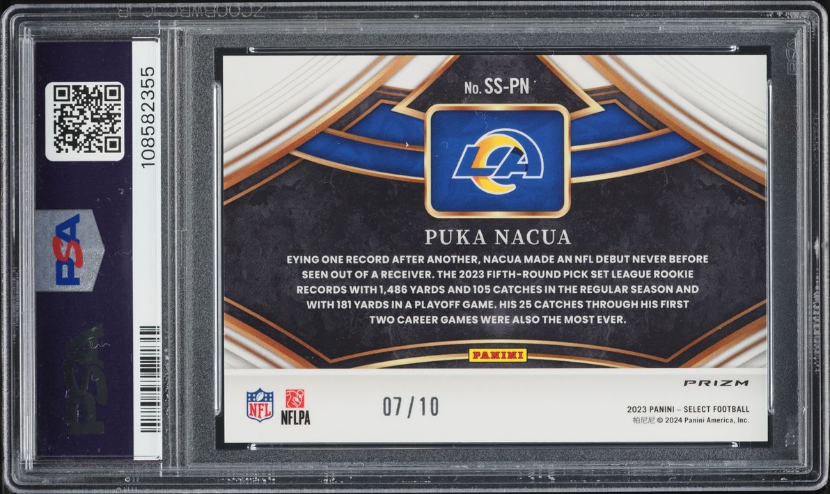 2023 Select Snapshots Gold Prizm Puka Nacua ROOKIE /10 #SS-PN PSA 10 GEM MINT - Photo 2