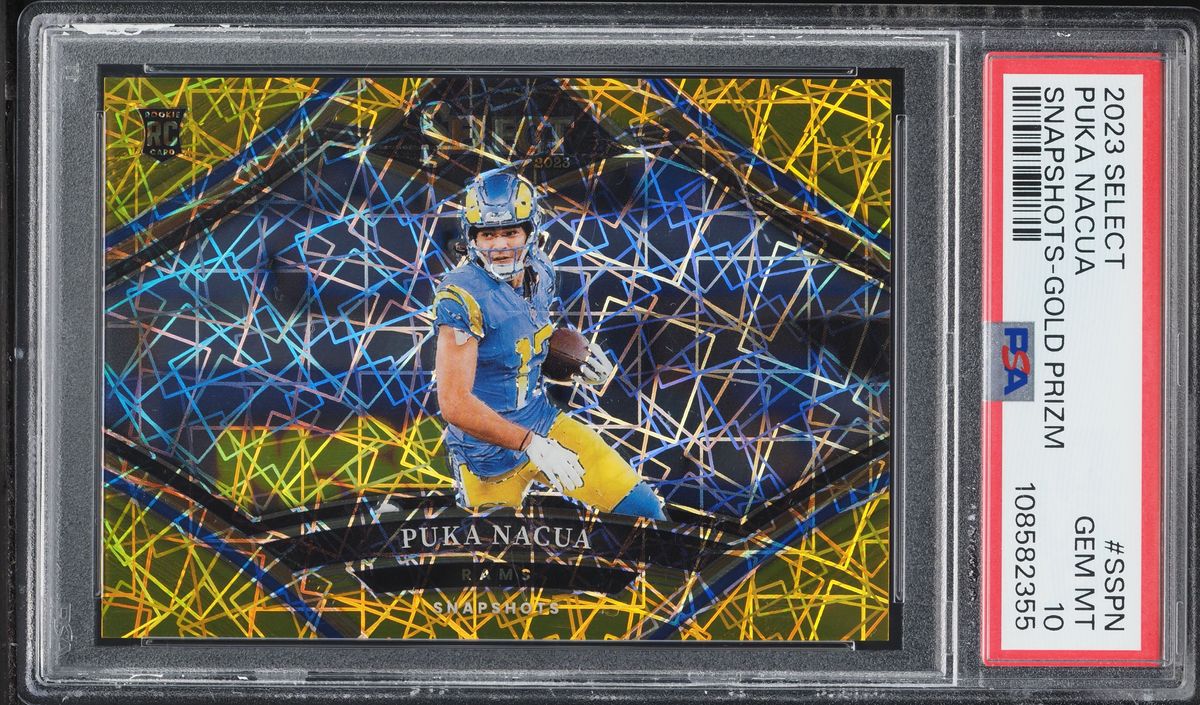 2023 Select Snapshots Gold Prizm Puka Nacua ROOKIE /10 #SS-PN PSA 10 GEM MINT - Photo 1