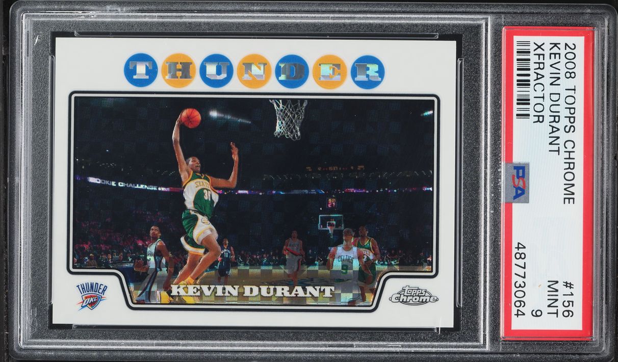 2008 Topps Chrome Xfractor Kevin Durant /288 #156 PSA 9 MINT - Photo 1