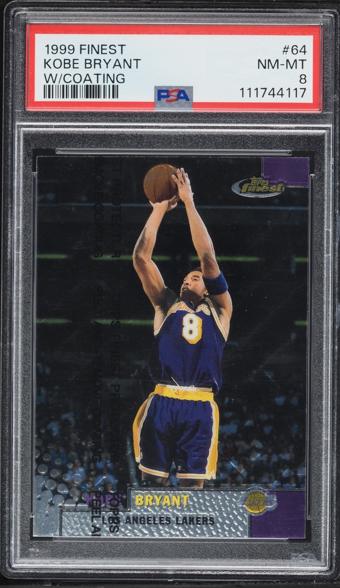 1999 Finest Basketball w/ Coating Kobe Bryant #64 PSA 8 NM-MT - Photo 1
