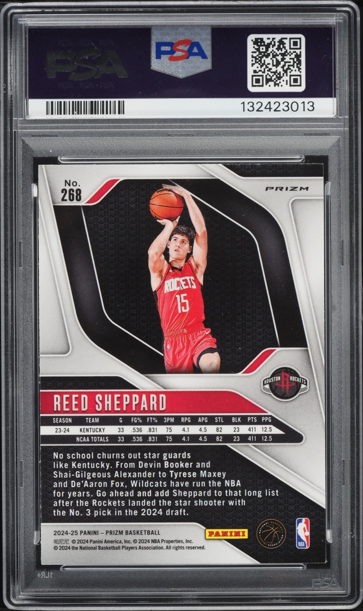 2024 Panini Prizm Silver Reed Sheppard ROOKIE #268 PSA 8 NM-MT - Photo 2