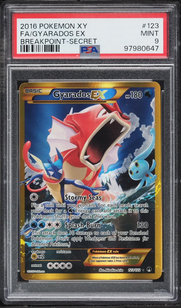2016 Pokemon XY BREAKpoint SEC Gyarados EX #123 PSA 9 MINT
