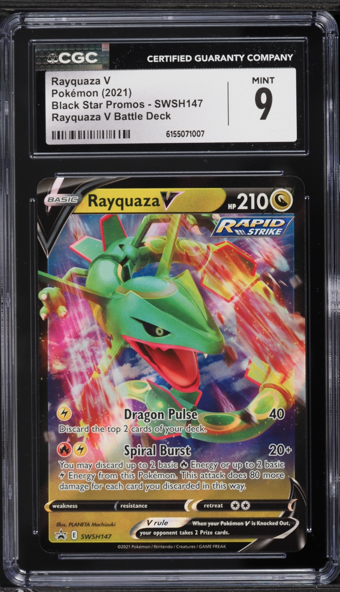 2021 Pokemon Sword & Shield Black Star Promo Battle Deck Holo Rayquaza V #SWSH147 CGC 9 MINT