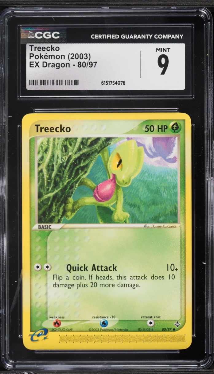 2003 Pokemon Ex Dragon Treecko #80 CGC 9 MINT
